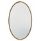 Mid-Century French Classic Oval Mirror with Bronze Frame, 1960s 1