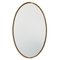 Mid-Century French Classic Oval Mirror with Bronze Frame, 1960s, Image 1