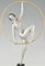 Limousin, bailarina de aro Art Déco, 1930, metal y mármol, Imagen 10