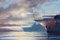 M J Whitehand, HMS Hermes Aircraft Carrier, 1980s, Large Oil on Canvas, Framed 7