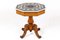 Achteckiger italienischer Tisch aus Eiche mit Marmorplatte mit Intarsien, 19. Jh. 1