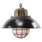 Vintage Industrial Black Enamel & Cast Iron Factory Pendant Light, Image 2