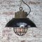 Vintage Industrial Black Enamel & Cast Iron Factory Pendant Light, Image 5