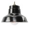Lámpara colgante industrial vintage de baquelita, latón y esmalte negro, Imagen 1