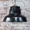 Vintage Industrial Bakelite, Black Enamel & Brass Pendant Light, Image 4