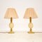 Lampes de Bureau Oeuf d'Autruche Vintage en Laiton, 1970s, Set de 2 1