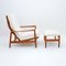 Vintage Swedish Teak Armchair & Stool attributed to Folke Ohlsson for Dux, 1960s, Set of 2 2