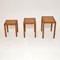 Tables Gigognes Vintage en Cuir, 1950s, Set de 3 6