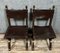 Medieval Style Chairs in Wood and Leather, Set of 2 3