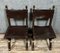 Medieval Style Chairs in Wood and Leather, Set of 2, Image 3