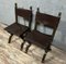 Medieval Style Chairs in Wood and Leather, Set of 2 6