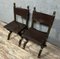 Medieval Style Chairs in Wood and Leather, Set of 2, Image 6