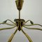 Lampada da soffitto Spider Mid-Century in ottone, anni '50, Immagine 3