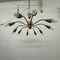 Lampada da soffitto Spider Mid-Century in ottone, anni '50, Immagine 4