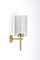 Brass & Glass Wall Lamp, Sweden, 1950s, Image 6