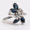 Vintage 14kt White Gold Ring with Sapphires and Diamonds, 1970s, Image 3