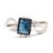 Vintage 14k White Gold Ring with Sapphire and Diamonds, 1980s, Image 1