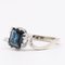 Vintage 14k White Gold Ring with Sapphire and Diamonds, 1980s 4