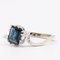 Vintage 14k White Gold Ring with Sapphire and Diamonds, 1980s, Image 4