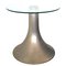 Kleiner Mid-Century Modern Aluminium & Glas Beistelltisch, Italien, 1970er 2