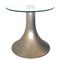 Small Mid-Century Modern Aluminium and Glass Side Table, Italy, 1970s, Image 2