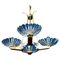 Art Deco Brass Mounted Murano Glass Chandelier attributed to Barovier, 1940s, Image 1