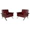 Mid-Century Italian Modern Leather Armchairs attributed to Ico Parisi for Cassina, 1960s, Set of 2 1