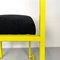 Italian Modern Rectangular Chair with Black Fabric and Yellow Metal, 1980s 11