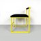 Italian Modern Rectangular Chair with Black Fabric and Yellow Metal, 1980s 3