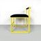 Italian Modern Rectangular Chair with Black Fabric and Yellow Metal, 1980s, Image 3