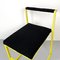 Italian Modern Rectangular Chair with Black Fabric and Yellow Metal, 1980s 6