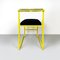 Italian Modern Rectangular Chair with Black Fabric and Yellow Metal, 1980s 5