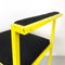 Chaise Rectangulaire Moderne avec Tissu Noir et Métal Jaune, Italie, 1980s 10