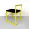 Italian Modern Rectangular Chair with Black Fabric and Yellow Metal, 1980s 4