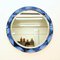 Mid-Century Round Blue Diamond Double Beveled Mirror attributed to Galvorame, Italy, 1970s 14