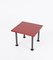 Mid-Century Square Coffee Table with Cardinal Red Top, Italy, 1980s 10