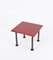 Mid-Century Square Coffee Table with Cardinal Red Top, Italy, 1980s, Image 10