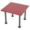 Mid-Century Square Coffee Table with Cardinal Red Top, Italy, 1980s 1