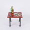 Mid-Century Square Coffee Table with Cardinal Red Top, Italy, 1980s, Image 2