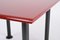 Table Basse Carrée Mid-Century avec Plateau Rouge Cardinal, Italie, 1980s 6