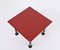 Mid-Century Square Coffee Table with Cardinal Red Top, Italy, 1980s 9