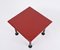 Mid-Century Square Coffee Table with Cardinal Red Top, Italy, 1980s, Image 9