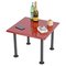 Mid-Century Square Coffee Table with Cardinal Red Top, Italy, 1980s, Image 3
