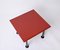 Mid-Century Square Coffee Table with Cardinal Red Top, Italy, 1980s 15