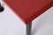 Mid-Century Square Coffee Table with Cardinal Red Top, Italy, 1980s 14