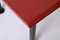 Table Basse Carrée Mid-Century avec Plateau Rouge Cardinal, Italie, 1980s 14