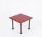 Mesa de centro Mid-Century cuadrada con tablero en rojo cardenal, Italia, años 80, Imagen 7