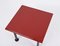Mid-Century Square Coffee Table with Cardinal Red Top, Italy, 1980s 11