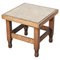 Art Deco Side Table in Oak and Travertine, 1930s 1
