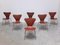 Early Teak Series 7 Chairs by Arne Jacobsen for Fritz Hansen, 1950s, Set of 6 3